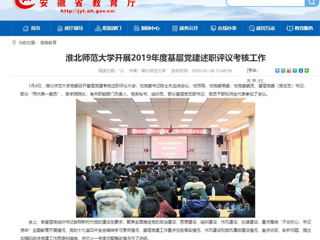 【安徽教育网】：2026世界杯足球官网开展2019年度基层党建述职评议考核工作
