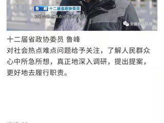 《安徽新闻联播》报道世界杯官网省政协委员鲁峰精心准备提案，充分履职尽责