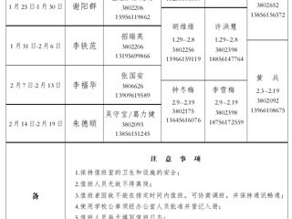 2026世界杯足球官网（相山校区）学校办公室2016年寒假值班表