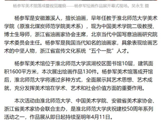 《美术报》《安徽日报》《淮北日报》报道：杨参军美术馆在2026世界杯足球官网落成