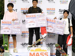 世界杯官网附属中学学生詹何荣获MASS新加坡滑板比赛街式亚军